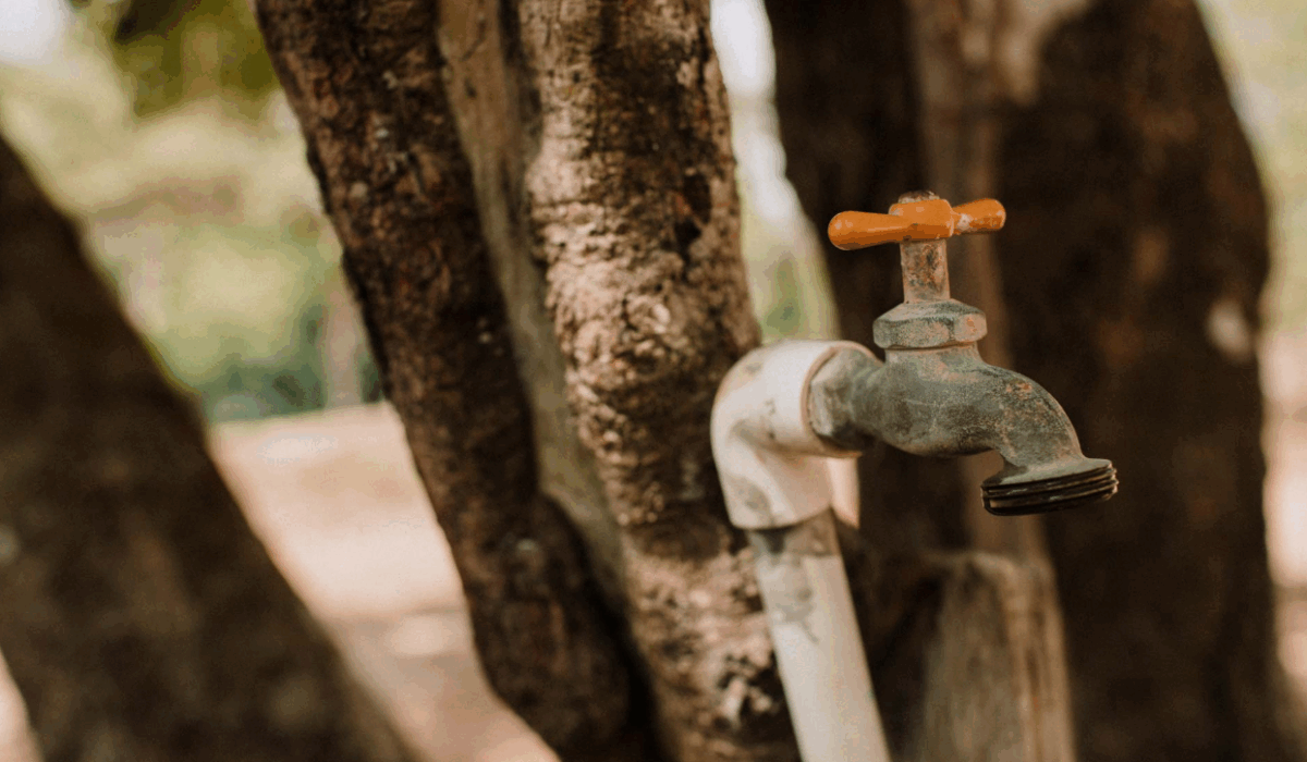 Cracked Outdoor Faucet
